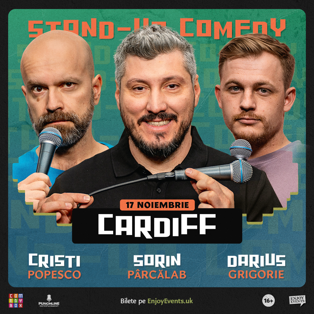 Sorin Pârcălab, Cristi Popesco și Darius Grigorie - live comedy at The Glee Cub Cardiff